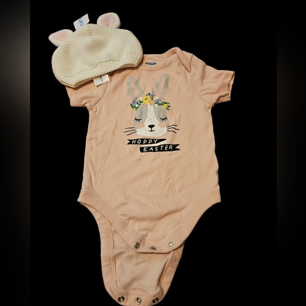 Easter onesie and bunny hat NWT